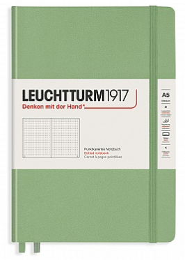 Leuchtturm A5 Hardback Dotted Notebook - Sage Green