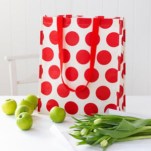 Rex Shopping Bag - Red On White Spotlight