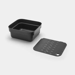 Brabantia Washing Up Bowl with Drying Tray - Dark Grey