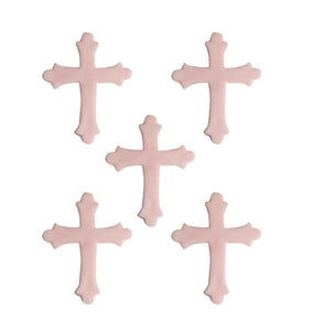 Creative Party Sugar Decorations Cross Pink