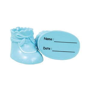 Cake Star Plastic Topper - Blue Baby Shoes