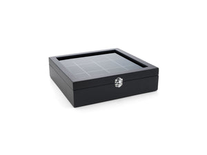 Bredemeijer Tea Box - Black Bamboo, 12 Compartments with Window