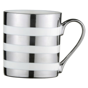 BIA Electroplated Mug - Stripes, Platinum