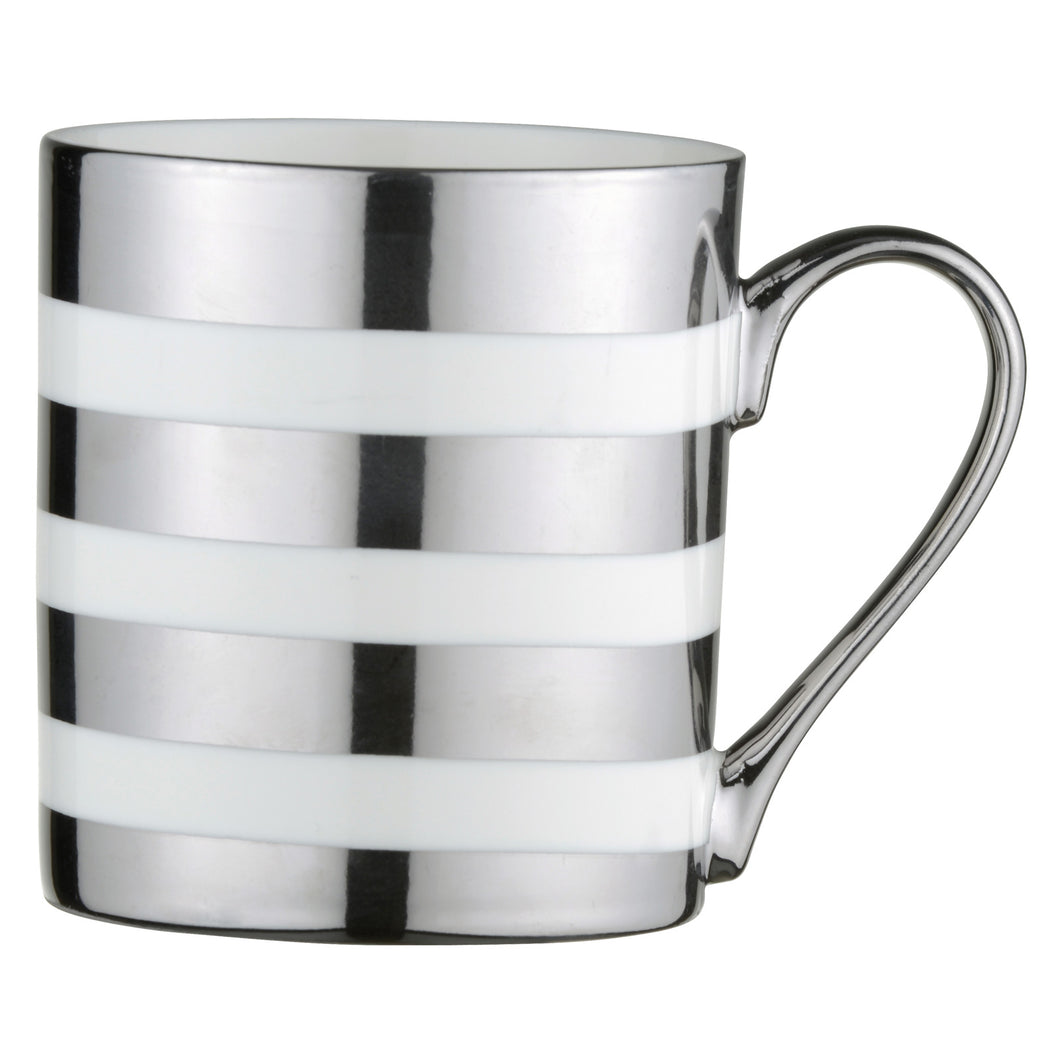 BIA Electroplated Mug - Stripes, Platinum