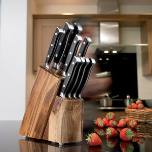 Taylor's Eye Witness Acacia Knife Block and 9 Piece Knife Set