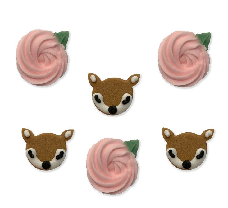 Creative Party Sugar Decorations Deer & Flowers