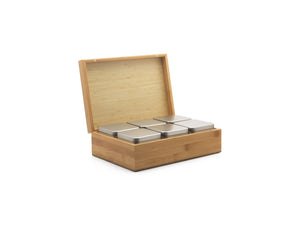 Bredemeijer Tea Box - Natural Bamboo, 6 Canisters