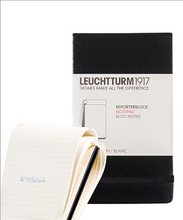 Load image into Gallery viewer, Leuchtturm A6 Reporters Ruled Notebook - Black
