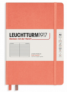 Leuchtturm A5 Hardback Ruled Notebook - Bellini (Coral)