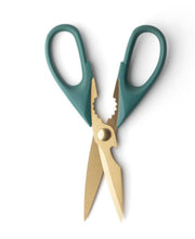 Load image into Gallery viewer, Taylor&#39;s Eye Witness Serrated Kitchen Shears, Pine Tree &amp; Gold
