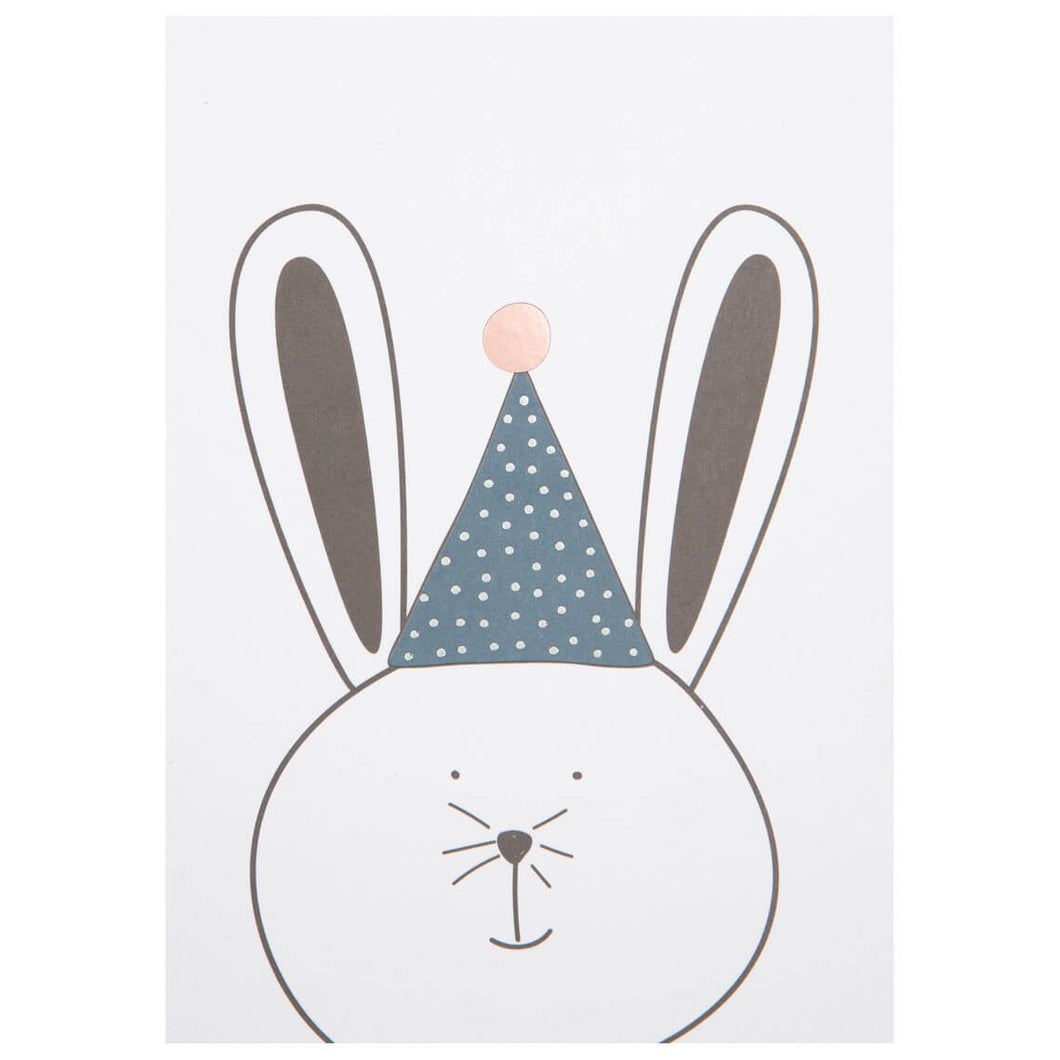 party animals postcard party bunny