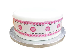 Creative Party Cake Frill  - Heart Stitch Pink