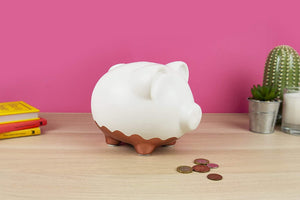 Ceramic and Rose Gold Piggy Bank