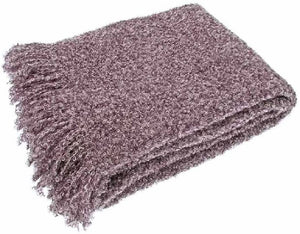 Boucle Wool Rich Throw - Aubergine (130x170cm)