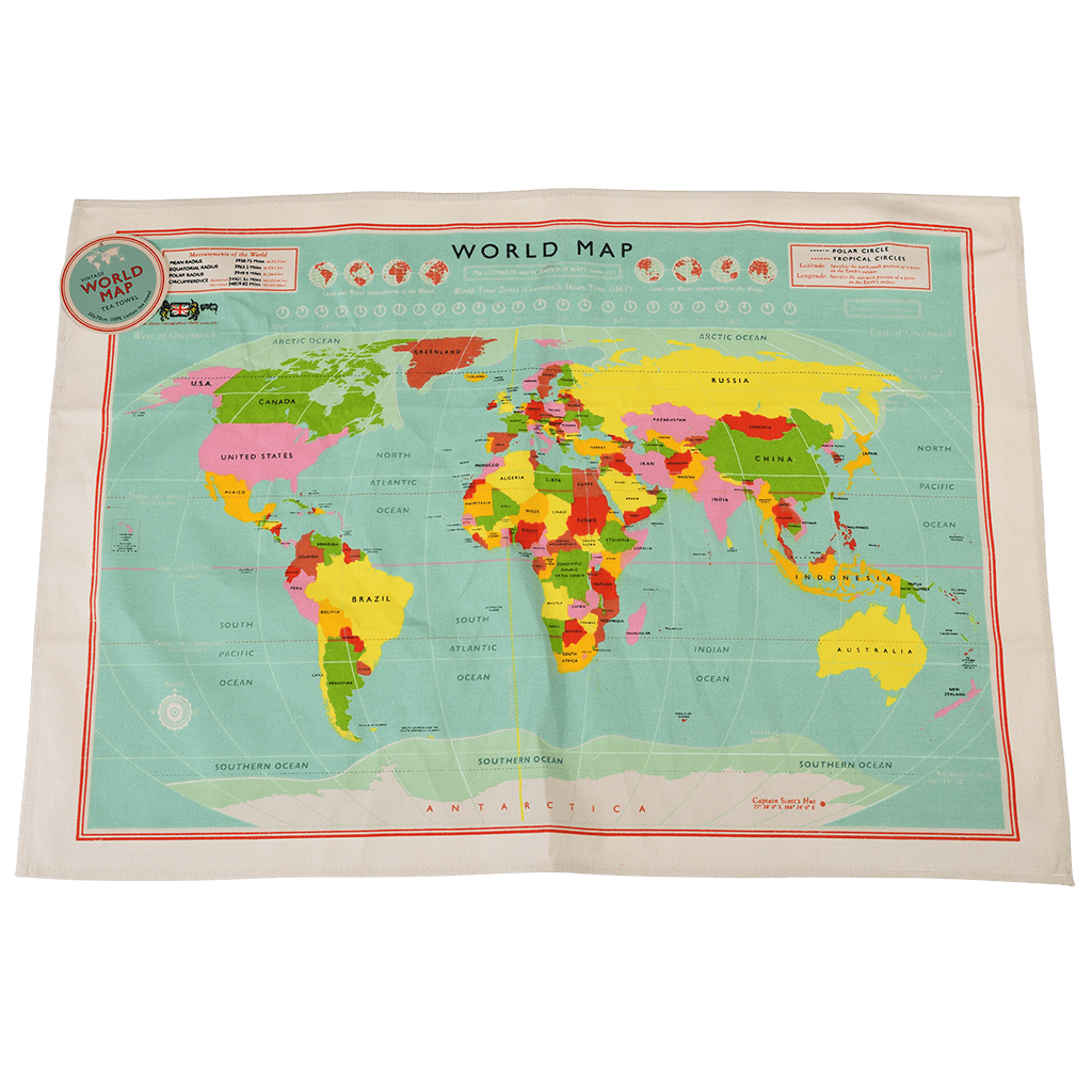 Rex Tea Towel - World Map