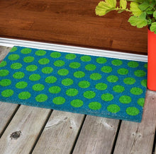 Load image into Gallery viewer, Rex Doormat - Green On Blue Spotlight

