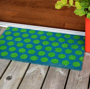 Rex Doormat - Green On Blue Spotlight