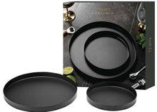 Load image into Gallery viewer, Ladelle Tempa Aurora Serving Trays - Set of 2, Matte Black

