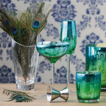 Load image into Gallery viewer, Peacock Champagne Saucers Set of Two
