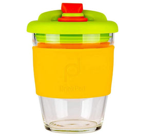 Grunwerg DrinkPod Glass Reusable Coffee Cup - Orange