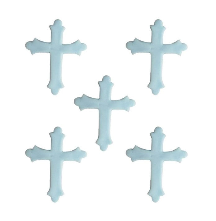 Creative Party Sugar Decorations Cross Blue