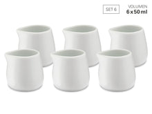 Load image into Gallery viewer, Weis Mini Milk Jug White Porcelain 50ml Set of 6
