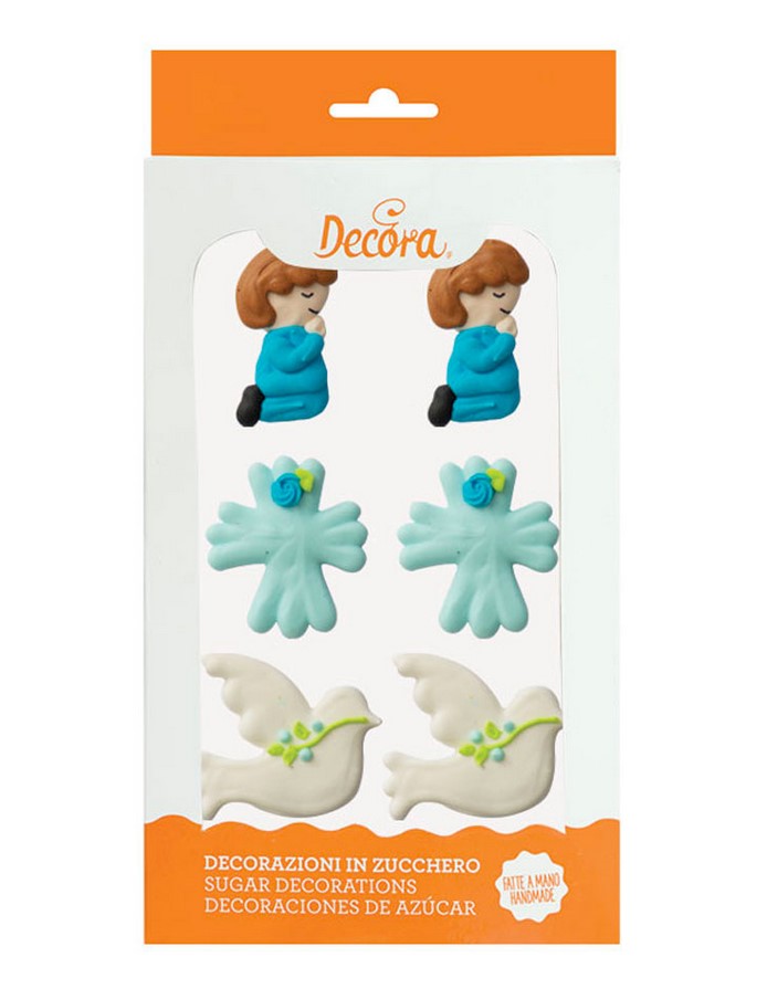 Decora Sugar Decorations- Communion  Blue