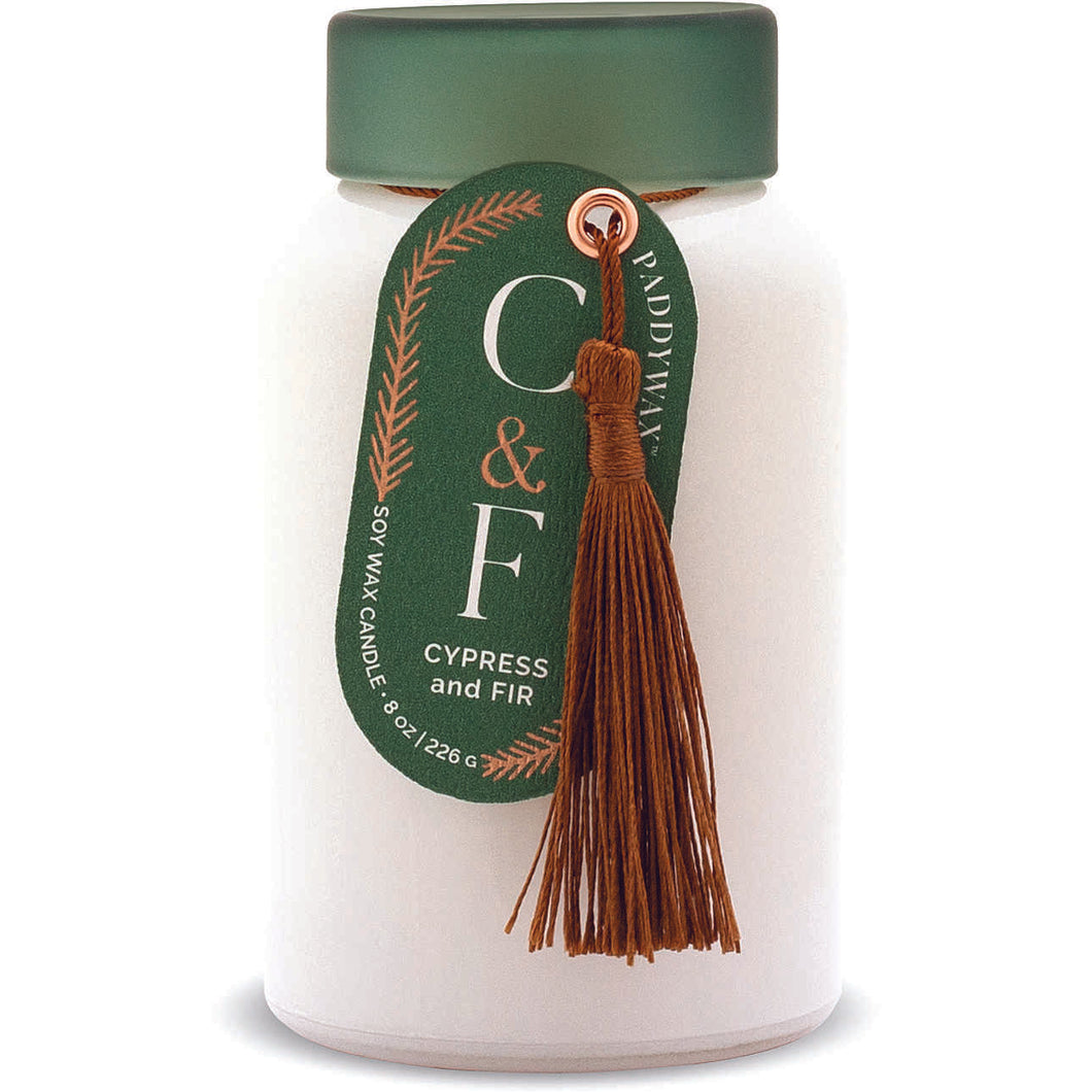 Cypress & Fir White Ceramic Candle