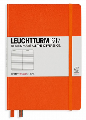 Leuchtturm A5 Hardback Ruled Notebook - Orange