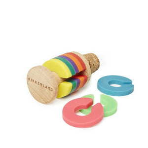 Kikkerland Rainbow Wine Rings & Stopper