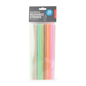 Kikkerland 8" Reusable Straws - Rainbow