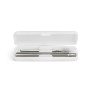 Kikkerland Travel Straw Set - Stainless Steel