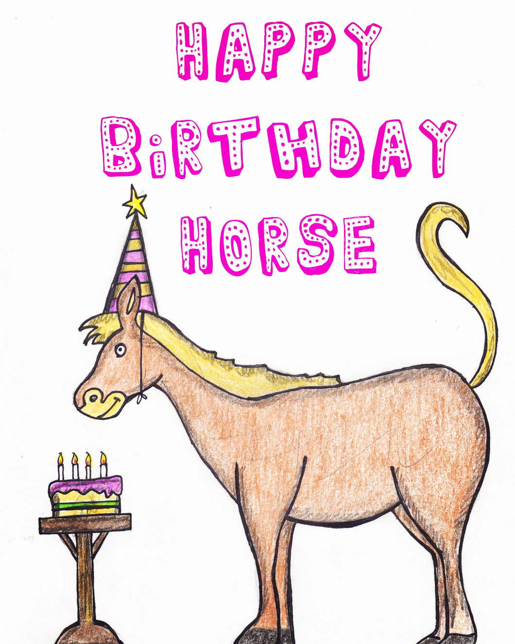 Happy Birthday Horse Card