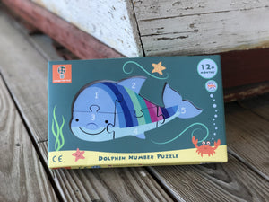 Dolphin Wooden Number Puzzle
