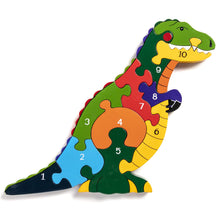 Load image into Gallery viewer, Alphabet Jigsaw - Number T-Rex
