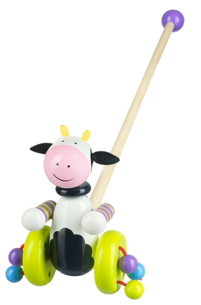 Wooden Push Along - Cow
