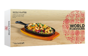 World of Flavours Oriental Cast Iron Sizzle Platter