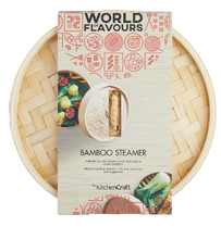 Load image into Gallery viewer, World of Flavours Two Tier Bamboo Steamer - 20cm
