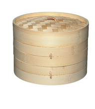 Load image into Gallery viewer, World of Flavours Two Tier Bamboo Steamer - 20cm
