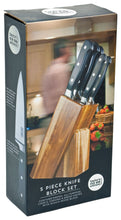 Load image into Gallery viewer, Taylor&#39;s Eye Witness Acacia Knife Block and 5 Piece Knife Set

