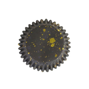 Cupcake Cases Foil Lined &ndash; Black &amp; Gold Flecks