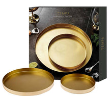 Load image into Gallery viewer, Ladelle Tempa Aurora Serving Trays - Set of 2, Gold
