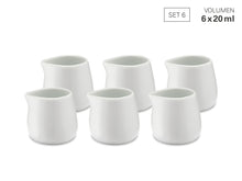 Load image into Gallery viewer, Weis Mini Milk Jug White Porcelain 20ml Set of 6
