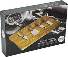 Load image into Gallery viewer, Taylor&#39;s Eye Witness Acacia 4 Piece Cheese Knife Set and Board

