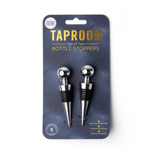 Load image into Gallery viewer, Taylor&#39;s Eye Witness Taproom Two Piece Chrome Ball Bottle Stopper Set
