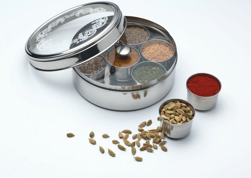 World of Flavours Masala Dabba Spice Jar Holder