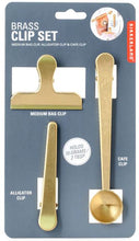 Load image into Gallery viewer, Kikkerland Brass Clip S/3
