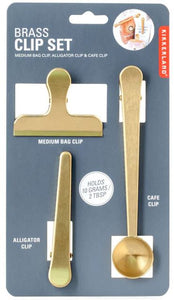 Kikkerland Brass Clip S/3