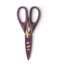 Load image into Gallery viewer, Taylor&#39;s Eye Witness Serrated Kitchen Shears, Mulberry &amp; Gold
