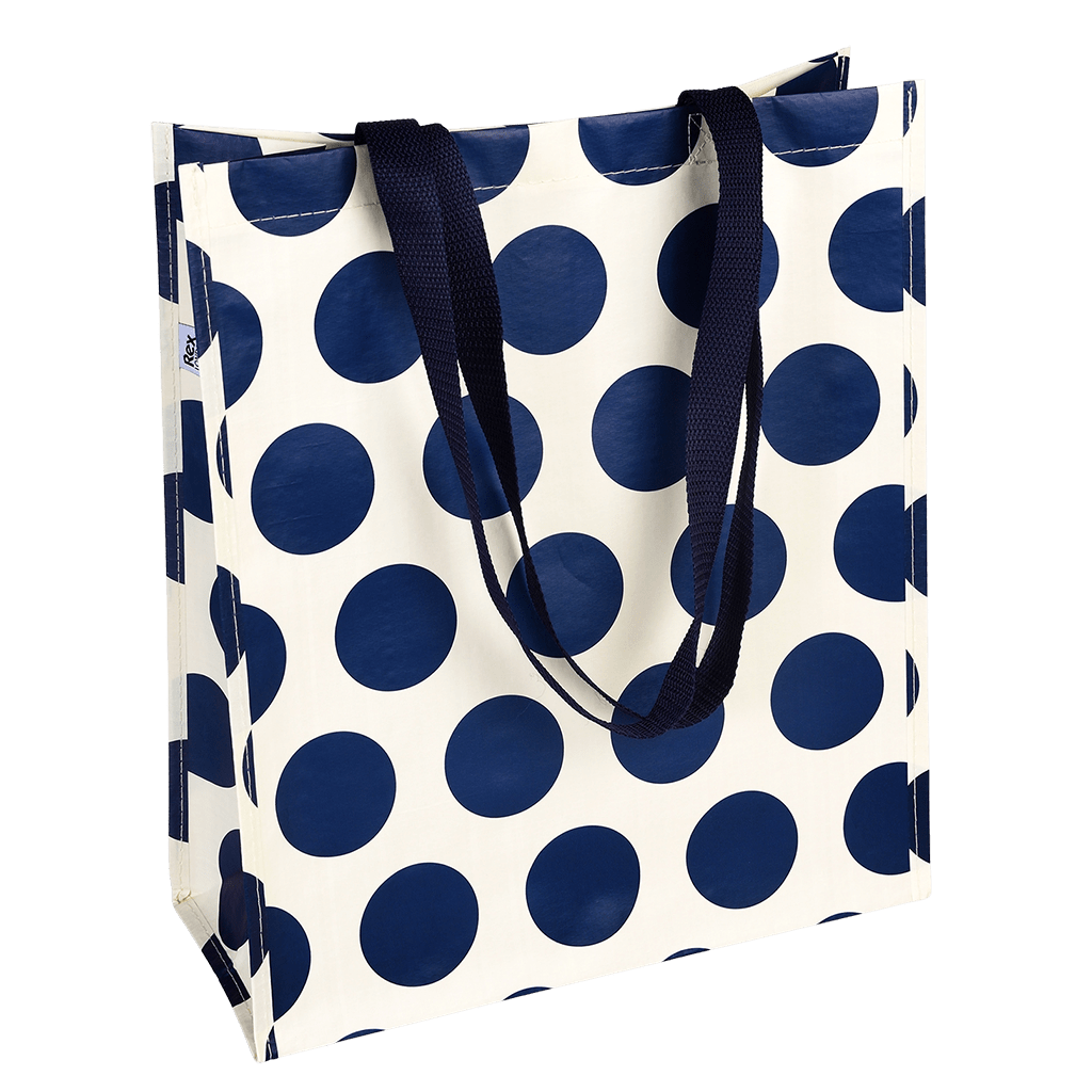 Rex Shopping Bag - Navy On White Spotlight